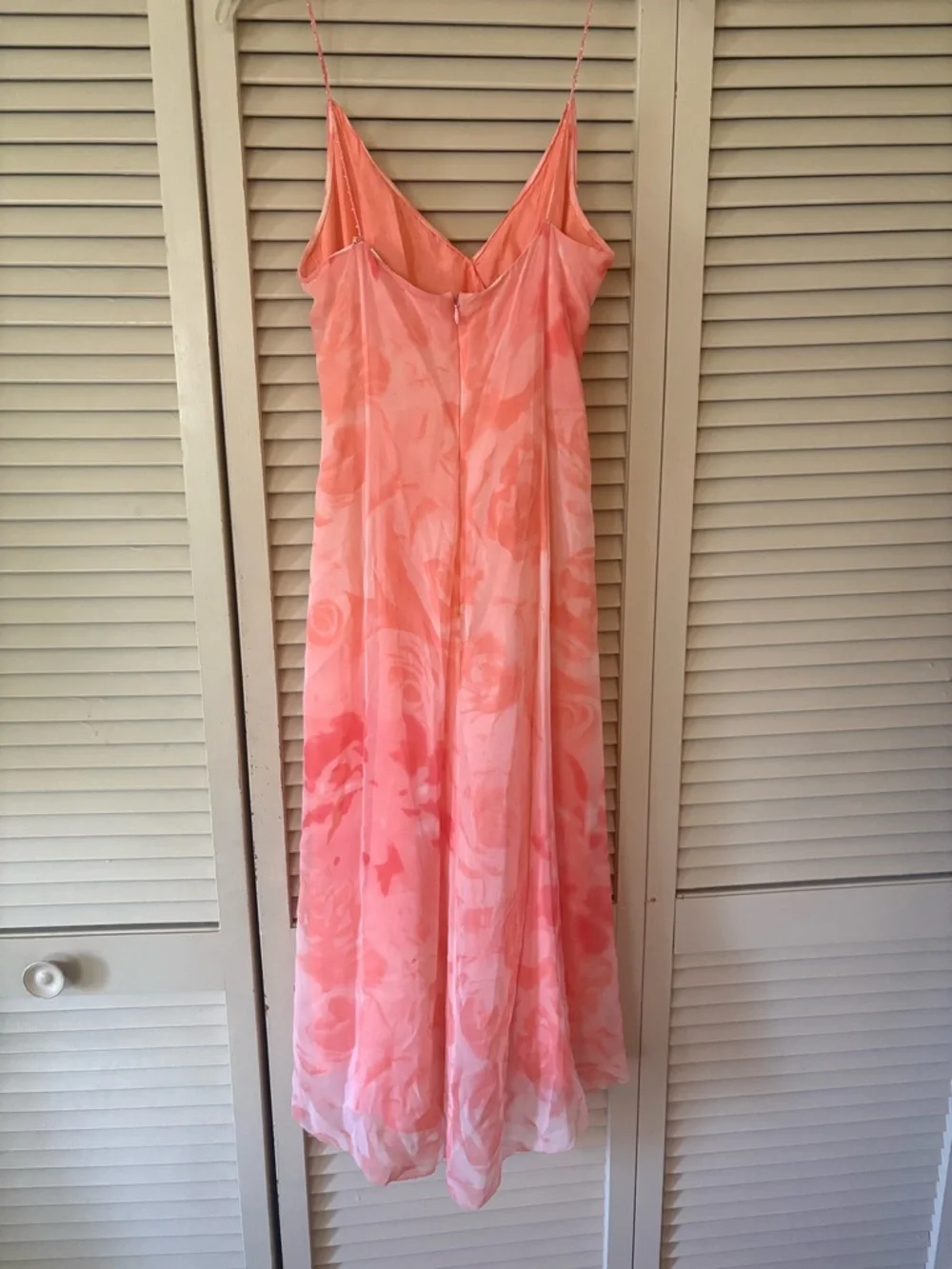 Elegant Pink Cowl Slip Dress with Delicate Spaghetti Straps - Picture 2 of 3